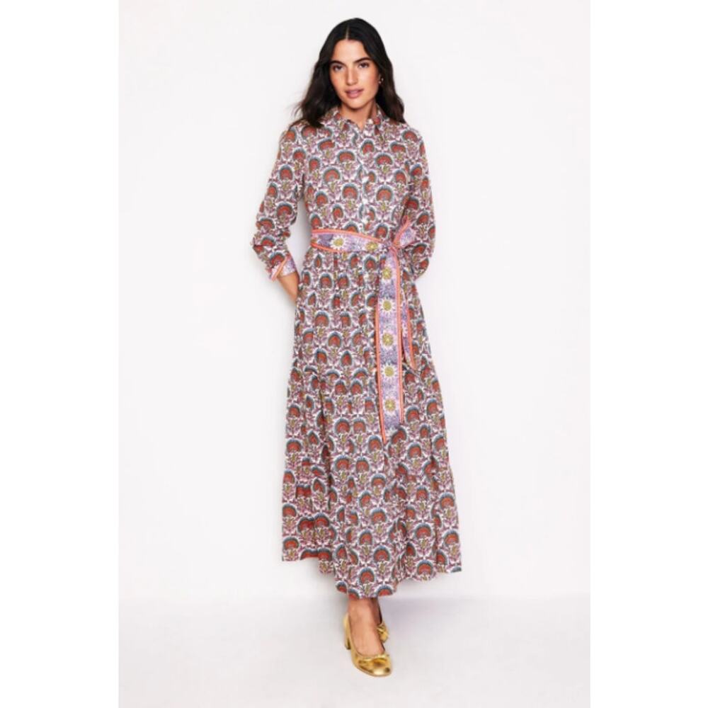 Boden Flo Cotton Midi Shirt Dress Passion Bud size 16-18 - XL
